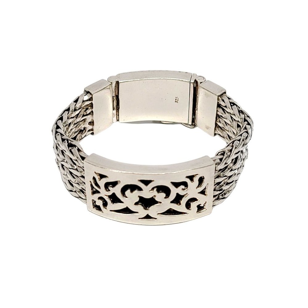 Sterling Silver Multi-Strand Woven/Wheat Bracelet Box Clasp #9097